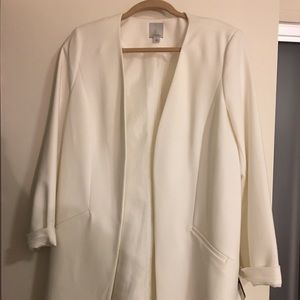Halogen white long blazer